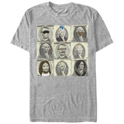 Men's Lost Gods Fourth of July  Presidential Funny Faces  Adult T-Shirt