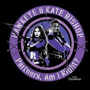 Men's Marvel Hawkeye Partners, Am I Right? Stamp  Adult T-Shirt