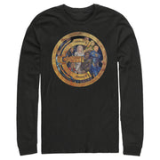 Men's Marvel Eternals Group Gold Badge  Adult Long Sleeve Shirt