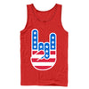 Men's Lost Gods Rock On American Flag  Adult Tank Top