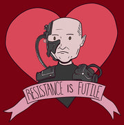 Men's Star Trek: The Next Generation Valentine's Cartoon Borg Picard Heart Resistance Is Futile  Adult T-Shirt