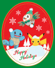 Men's Pokemon Christmas Happy Holidays Patch  Adult T-Shirt