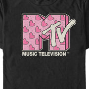 Men's MTV Valentine's Day Pink Heart Logo  Adult T-Shirt