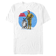 Men's Star Wars C-3PO and R2-D2 Snowscape  Adult T-Shirt