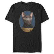 Men's Star Trek: The Next Generation Lieutenant Commander Geordi La Forge Cat  Adult T-Shirt