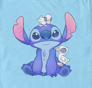 Men's Lilo & Stitch Hanging with Ducks  Adult T-Shirt