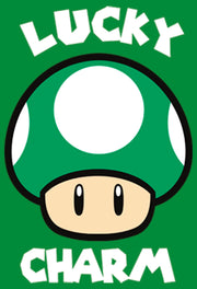 Men's Nintendo Super Mario St. Patrick's Day Extra Life Mushroom Lucky Charm  Adult T-Shirt