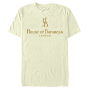 Men's Cruella House of Baroness London Logo Gold  Adult T-Shirt