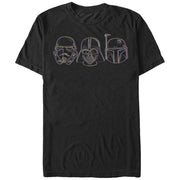 Men's Star Wars Stormtrooper Vader Fett Helmet Trio  Adult T-Shirt