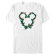 Men's Mickey & Friends Mistletoe Mickey Wreath  Adult T-Shirt