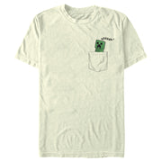 Men's Minecraft Faux Pocket Creeper  Adult T-Shirt