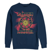 Men's Marvel Captain Marvel Star Symbol Swirl  Adult Sweatshirt