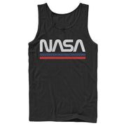 Men's NASA Stripe Minimal Logo Vintage  Adult Tank Top