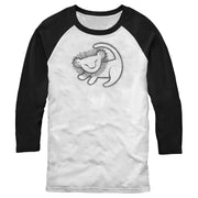 Men's Lion King Simba Cave Painting  Adult Baseball Tee