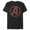 Men's Marvel Avengers Valentine's Small Hearts Logo  Adult T-Shirt