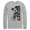 Men's Mickey & Friends Retro Leaning  Adult Long Sleeve Shirt