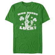 Men's Looney Tunes St. Patrick's Day Bugs Bunny Who Needs Luck?  Adult T-Shirt