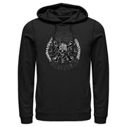 Men's Pirates of the Caribbean: Curse of the Black Pearl Black and White Rope Skull Logo  Adult Pull Over Hoodie