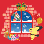 Men's Pokemon Christmas Window  Adult T-Shirt