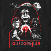 Men's Star Wars: Return of the Jedi Return of the Jedi Emperor Palpatine Black and Red Poster  Adult T-Shirt