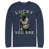 Men's Star Wars St. Patrick's Day Yoda Lucky You Are  Adult Long Sleeve Shirt