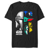 Men's Star Wars: The Mandalorian Color Block Character Heads  Adult T-Shirt