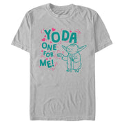 Men's Star Wars Valentine's Day Yoda One for Me! Force  Adult T-Shirt