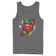 Men's Superman Logo Solar System  Adult Tank Top