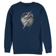 Men's Zack Snyder Justice League The Flash Silver Logo  Adult Sweatshirt