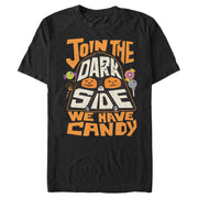 Men's Star Wars: A New Hope Halloween Join The Dark Side We Have Candy Darth Vader  Adult T-Shirt