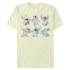 Men's Lilo & Stitch Watercolor Poses of Stitch  Adult T-Shirt