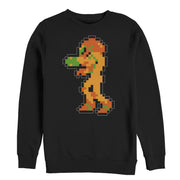 Men's Nintendo Metroid Pixelated Samus  Adult Sweatshirt