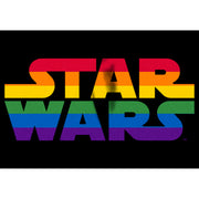 Men's Star Wars Pride Rainbow Stripe Classic Logo  Adult T-Shirt