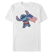 Men's Lilo & Stitch Tropical American Flag  Adult T-Shirt