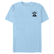 Men's Lilo & Stitch Black and White Sketch Stitch  Adult T-Shirt