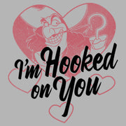 Men's Peter Pan Valentine's Day Captain Hook I'm Hooked on You  Adult Pull Over Hoodie