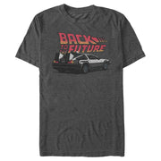 Men's Back to the Future DeLorean Cartoon  Adult T-Shirt