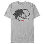 Men's Cruella Red Lips Logo  Adult T-Shirt