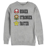 Men's Nintendo Mario Bigger Stronger Faster  Adult Sweatshirt