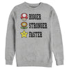 Men's Nintendo Mario Bigger Stronger Faster  Adult Sweatshirt