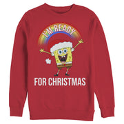 Men's SpongeBob SquarePants Christmas I'm Ready Rainbow  Adult Sweatshirt