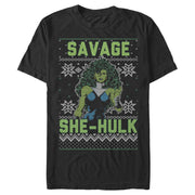 Men's Marvel Ugly Chrristmas She-Hulk Snow  Adult T-Shirt