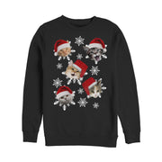 Men's Lost Gods Ugly Christmas Cat Snowflakes  Adult Sweatshirt