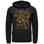 Men's Jurassic Park T. Rex Crayon Print  Adult Pull Over Hoodie