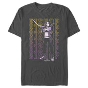 Men's Marvel Hawkeye Kate Bishop Name Stack  Adult T-Shirt