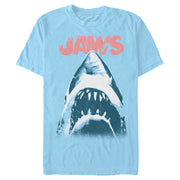 Men's Jaws Distressed Shark Poster  Adult T-Shirt