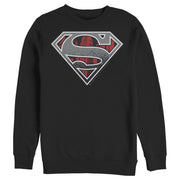 Men's Superman Logo Grunge  Adult Sweatshirt