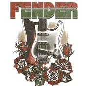 Men's Fender Roses Guitar Logo  Adult T-Shirt