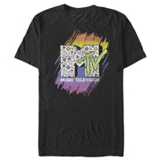 Men's MTV 80s Print Pattern Logo  Adult T-Shirt