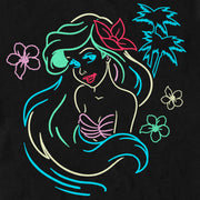 Men's The Little Mermaid Ariel Neon Light Print  Adult T-Shirt